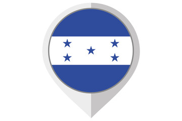 Flag Illustration inside a pointed of the country of Honduras