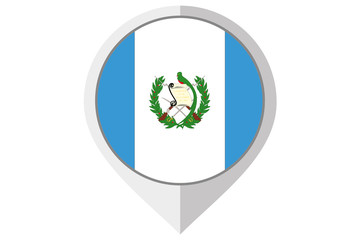 Flag Illustration inside a pointed of the country of Guatemala