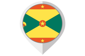Flag Illustration inside a pointed of the country of Grenada