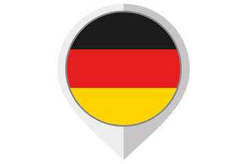 Flag Illustration inside a pointed of the country of Germany