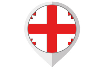 Fototapeta premium Flag Illustration inside a pointed of the country of Georgia