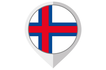 Flag Illustration inside a pointed of the country of Faroe Islan