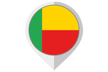 Fototapeta premium Flag Illustration inside a pointed of the country of Benin