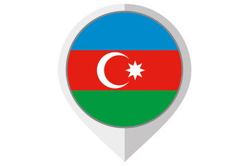Flag Illustration inside a pointed of the country of Azerbaijan