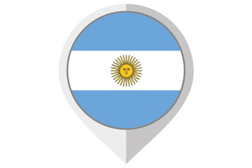 Flag Illustration inside a pointed of the country of Argentina