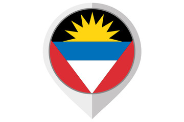 Fototapeta premium Flag Illustration inside a pointed of the country of Antigua and