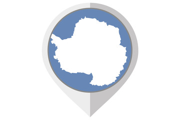 Flag Illustration inside a pointed of the country of Antartica
