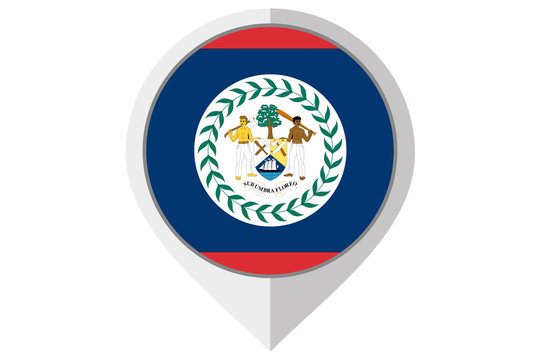 Flag Illustration inside a pointed of the country of Belize
