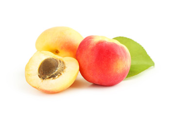 Fresh apricots isolated on a white