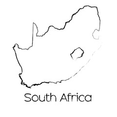 Scribbled Shape of the Country of South Africa