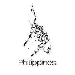 Scribbled Shape of the Country of Philippines