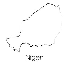 Scribbled Shape of the Country of Niger