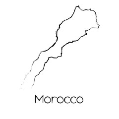 Scribbled Shape of the Country of Morocco