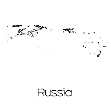 Scribbled Shape of the Country of Russia