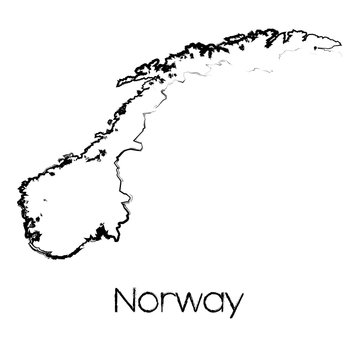 Scribbled Shape of the Country of Norway