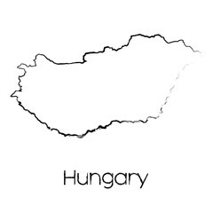 Scribbled Shape of the Country of Hungary