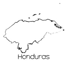 Scribbled Shape of the Country of Honduras