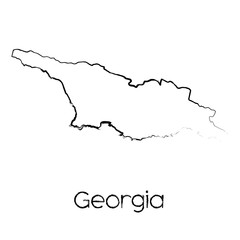 Scribbled Shape of the Country of Georgia