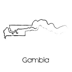 Scribbled Shape of the Country of Gambia