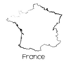 Scribbled Shape of the Country of France