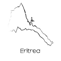 Scribbled Shape of the Country of Eritrea