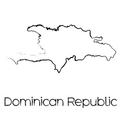 Scribbled Shape of the Country of Dominican Republic