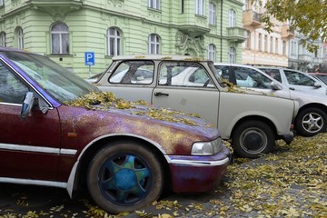 Cars on the streets of Prague
