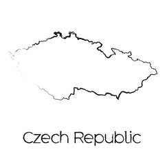 Scribbled Shape of the Country of Czech Republic