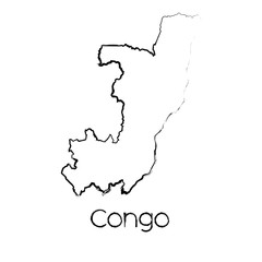 Scribbled Shape of the Country of Congo