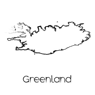 Scribbled Shape of the Country of Greenland