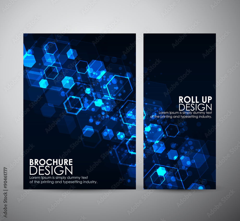 Wall mural abstract background hexagons. brochure business design template or roll up.