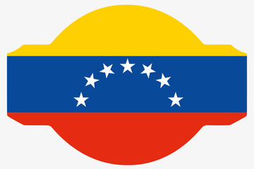 Flag Illustration within a Sign of the country of Venezuela