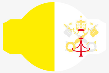 Flag Illustration within a Sign of the country of Vatican