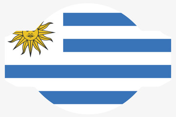 Fototapeta premium Flag Illustration within a Sign of the country of Uruguay