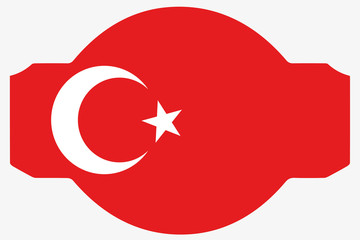 Flag Illustration within a Sign of the country of Turkey