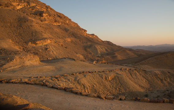 Sunset in Negev desert