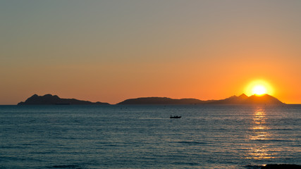 sunset on Cies islands