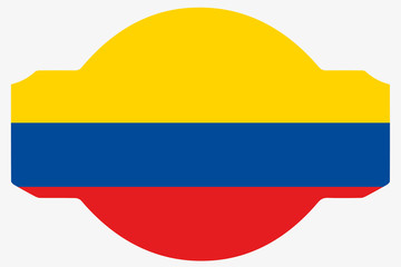 Flag Illustration within a Sign of the country of  Colombia