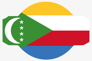 Flag Illustration within a Sign of the country of  Comoros