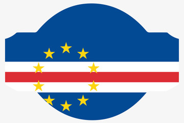 Flag Illustration within a Sign of the country of  Cape Verde