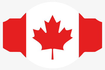 Flag Illustration within a Sign of the country of  Canada