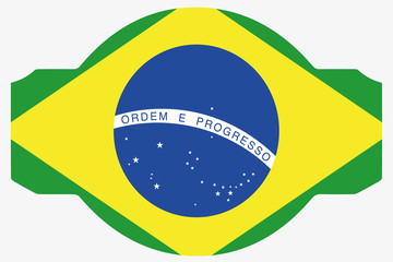 Obraz premium Flag Illustration within a Sign of the country of Brazil