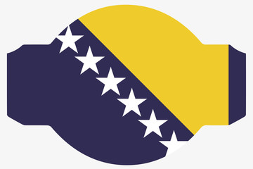 Flag Illustration within a Sign of the country of  Bosnia