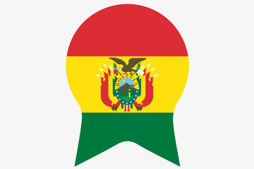 Flag Illustration inside a Rosette of the country of Bolivia