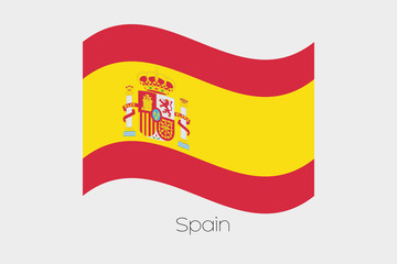 3D Waving Flag Illustration of the country of  Spain