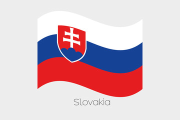 3D Waving Flag Illustration of the country of  Slovakia