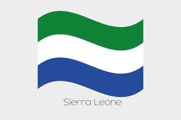 3D Waving Flag Illustration of the country of  SierraLeone