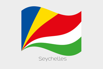 Obraz premium 3D Waving Flag Illustration of the country of Seychelles