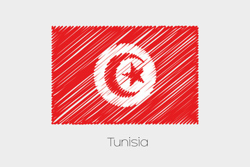 Scribbled Flag Illustration of the country of Tunisia
