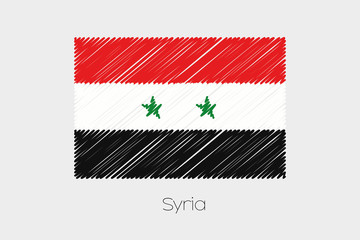 Scribbled Flag Illustration of the country of Syria